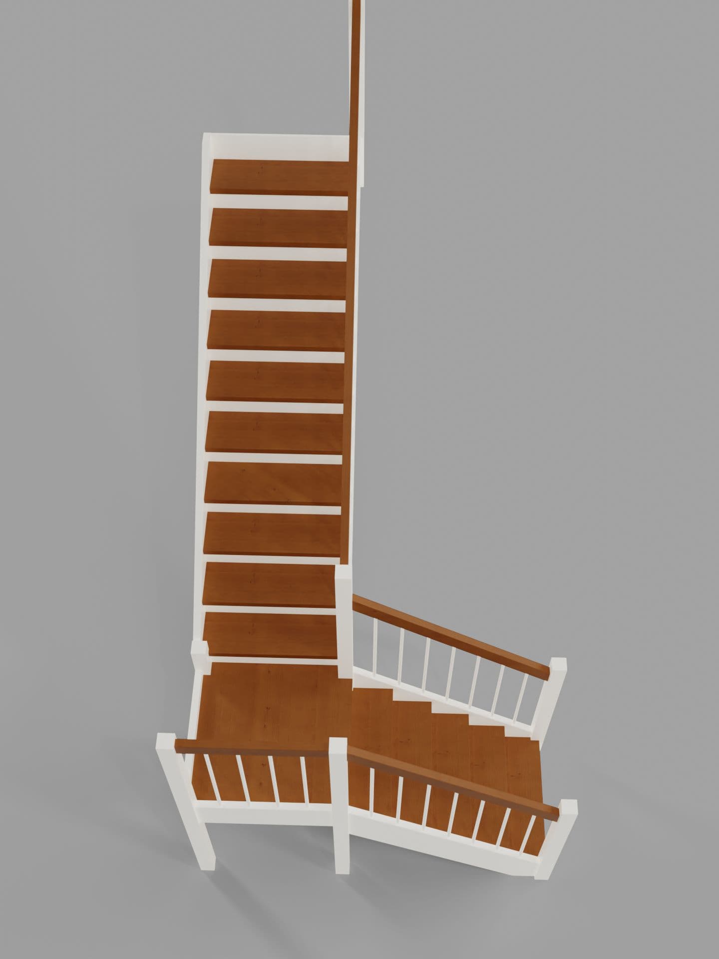 Лестница по индивидуальным размерам с площадкой вид сверху