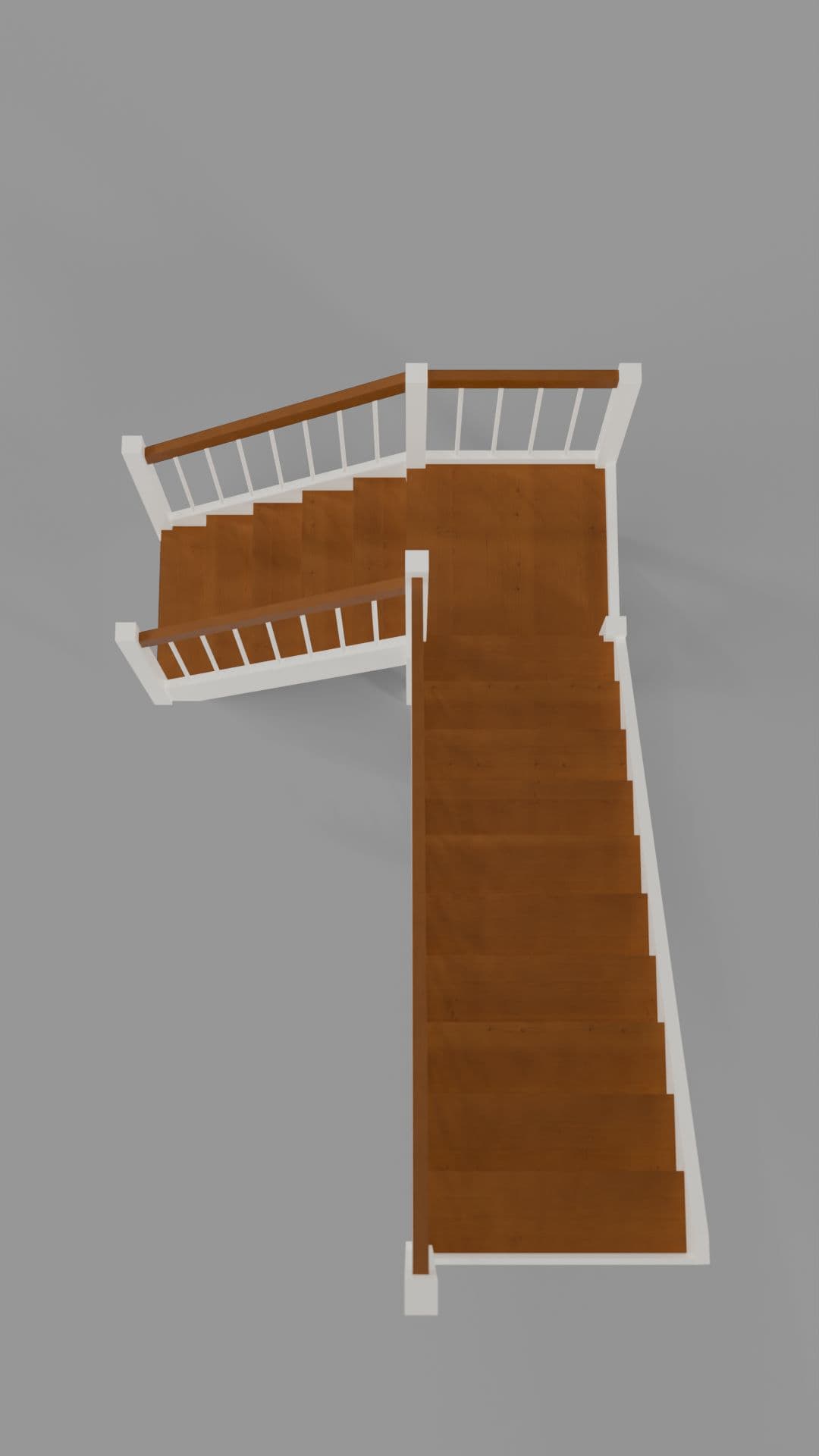 Лестница по индивидуальным размерам с площадкой дополнительный вид сверху