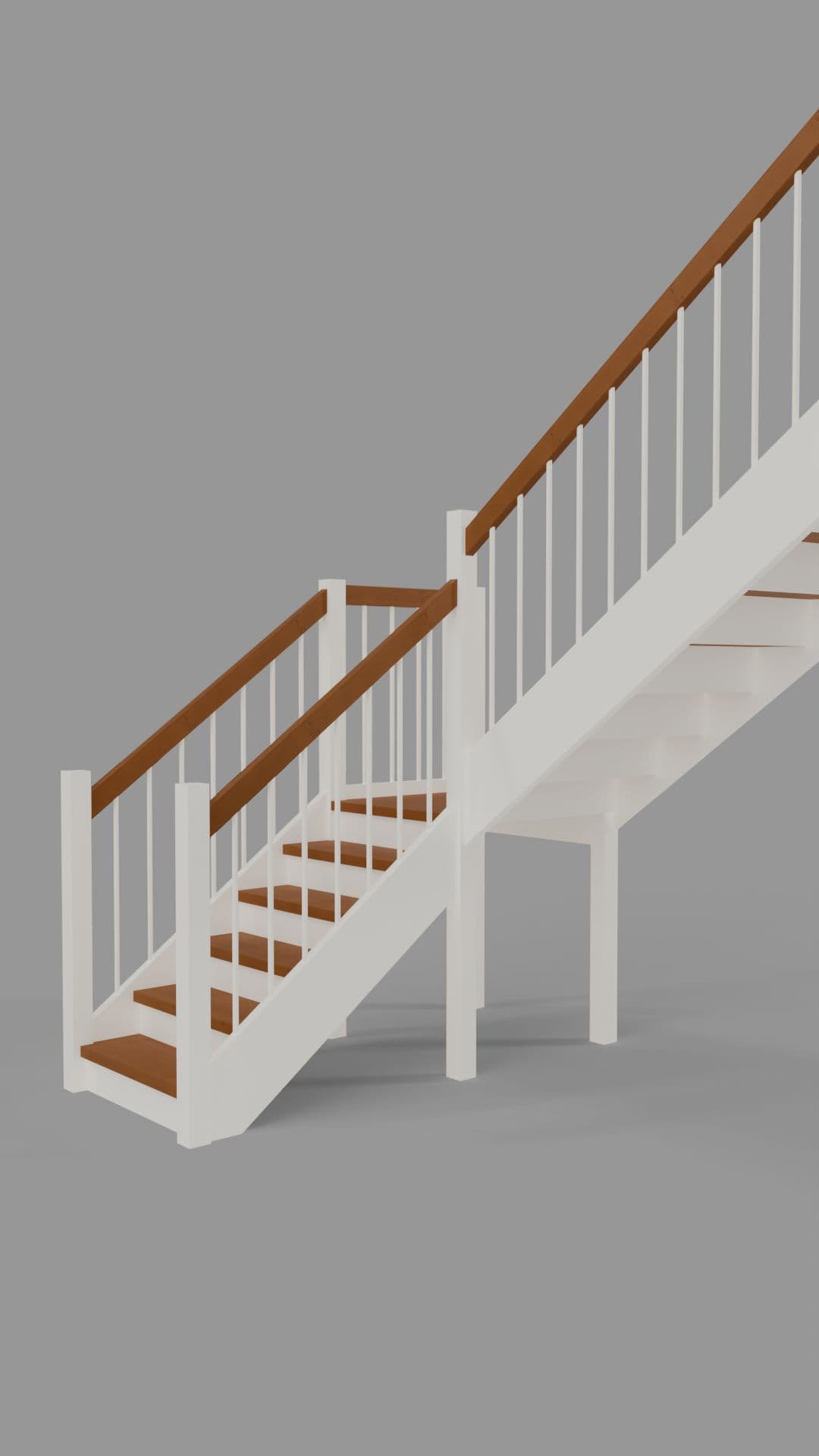 Лестница по индивидуальным размерам с площадкой дополнительный вид