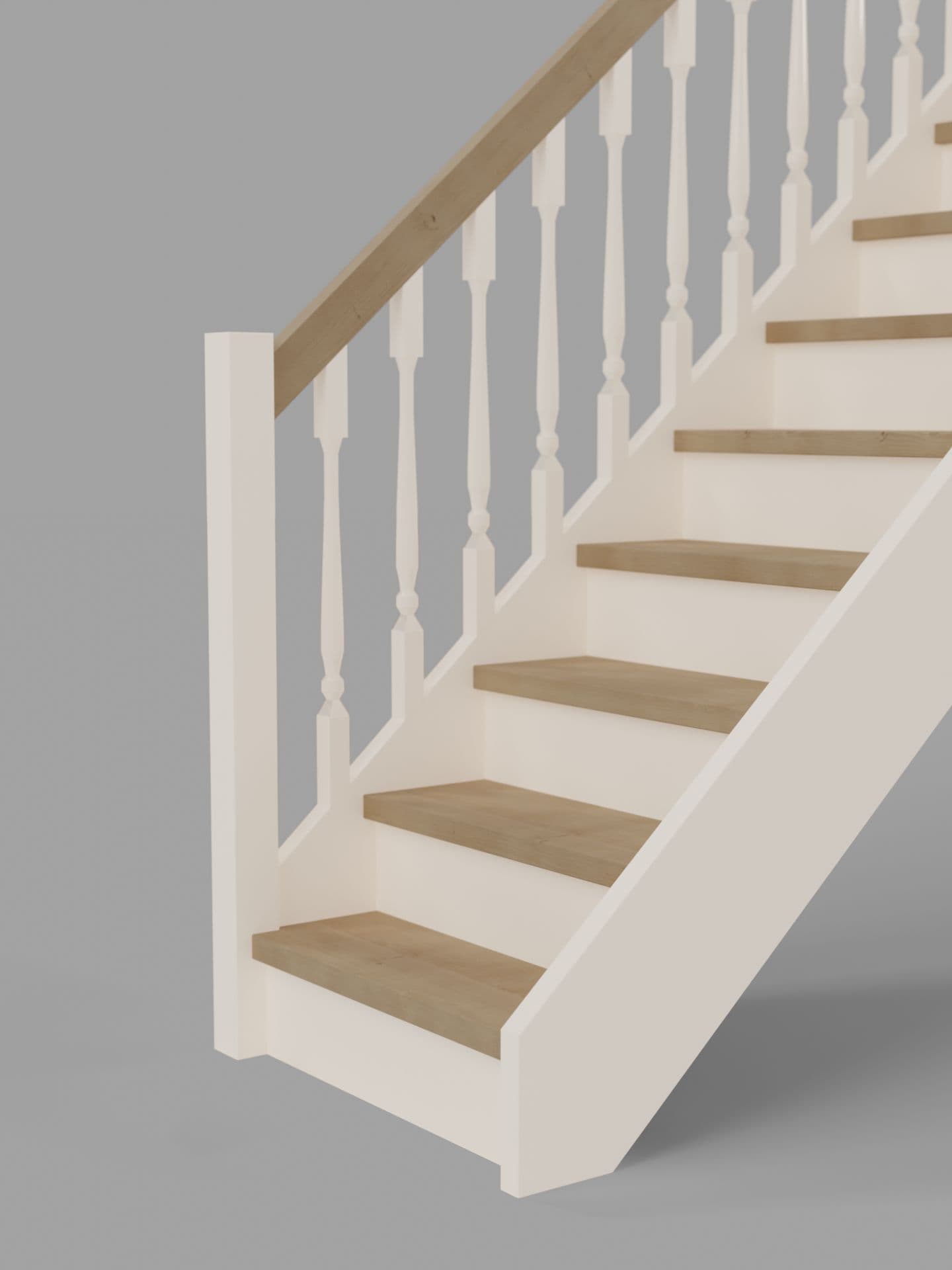 Прямая лестница с ограждением дополнительный вид