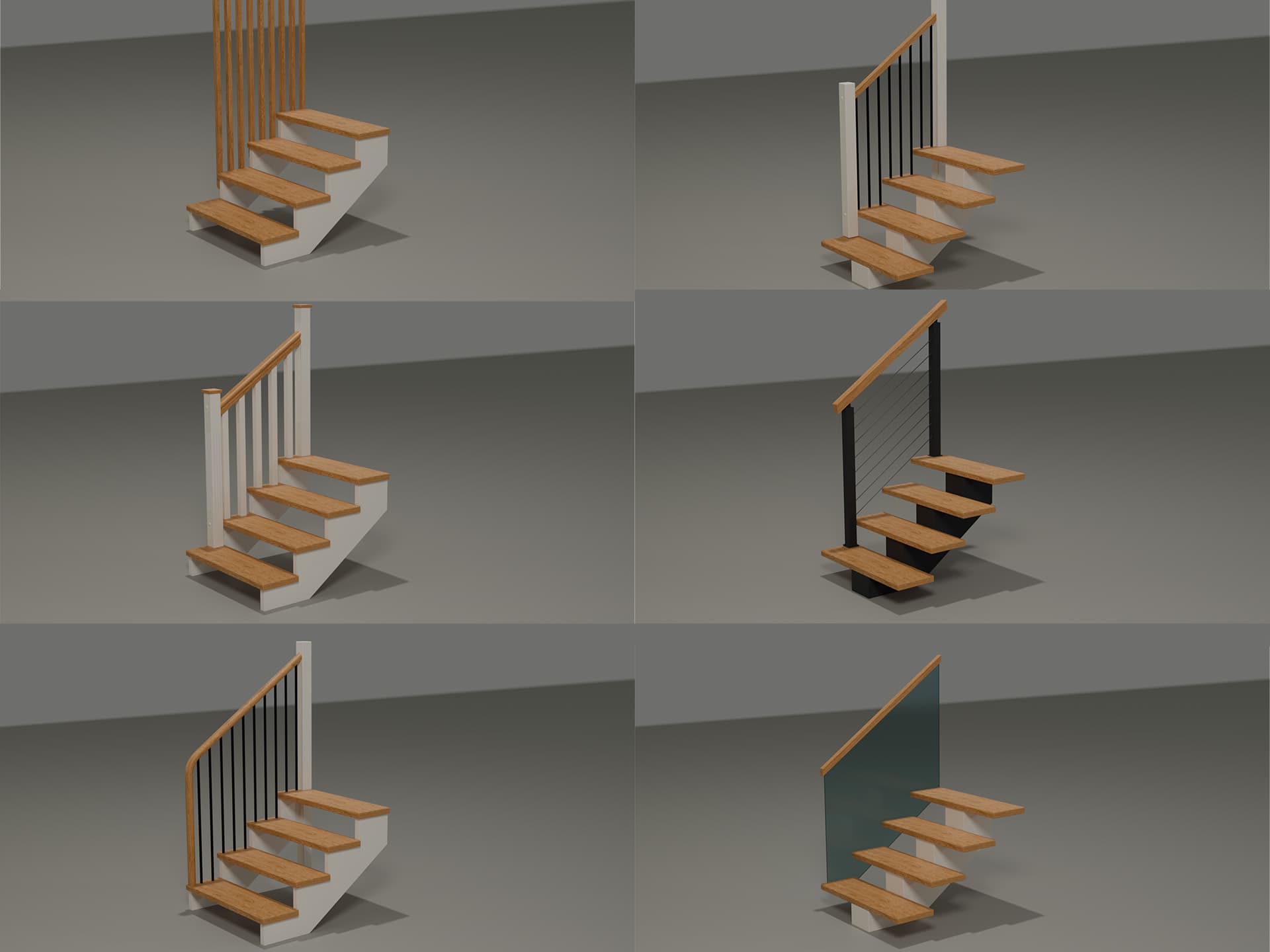 Виды ограждений для лестниц